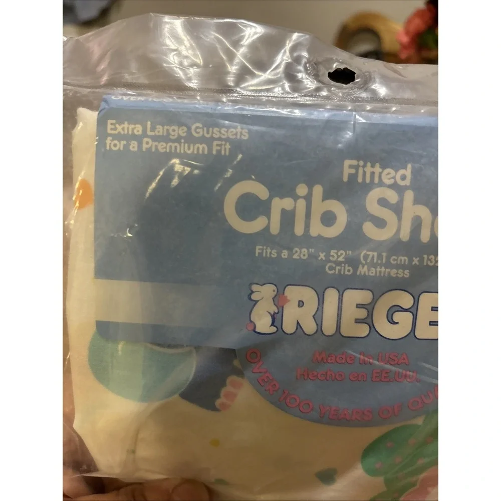 NEW VINTAGE RIEGEL STRETCH END CRIB‎ SHEET TODDLER BED COLORFUL ZOO ANIMALS USA